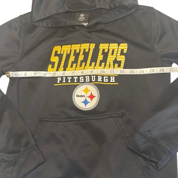 Steelers Youth Hoodie Black L 14/16 Game Day Layering Fleece Fall Fan Favorite - Picture 5 of 10